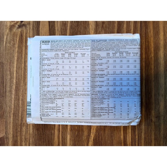 McCall’s 9359 Uncut vintage unisex medical uniform scrubs sewing pattern - Picture 2 of 3